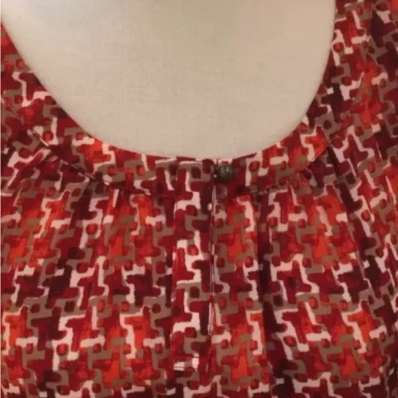 BANANA REPUBLIC HOUNDSTOOTH AUTUMN SUN COLOR 3:4 SLEEEVES, KEYHOLE AT FRONT - Picture 5 of 9